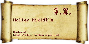 Holler Miklós névjegykártya