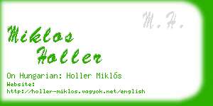 miklos holler business card